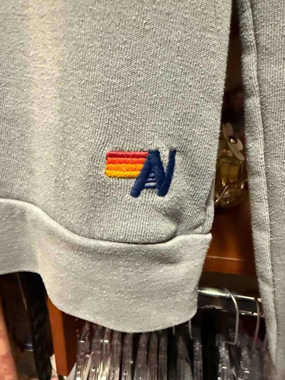 Rainbow Burst Aviator Nation Gray Zip-Up Hoodie - Picture 5 of 6